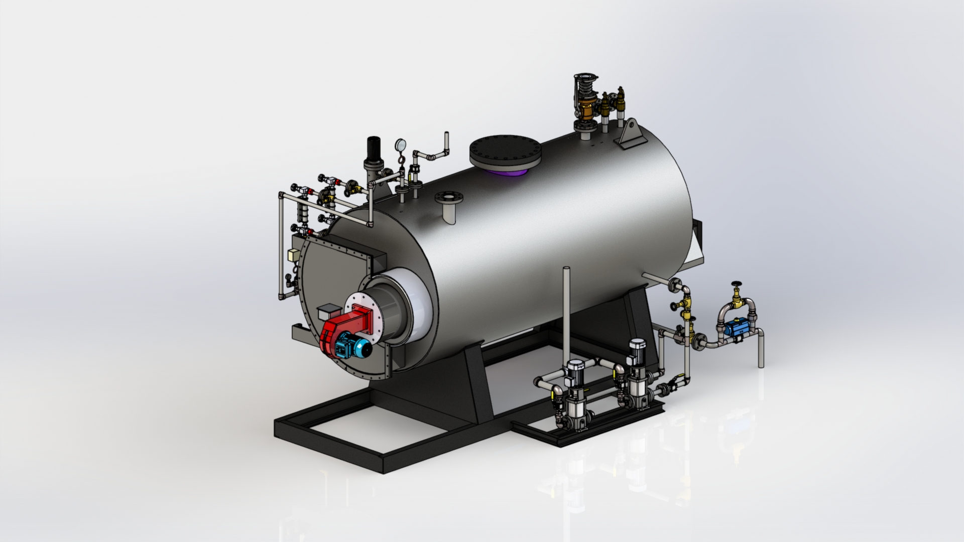 Boiler锅炉汽锅3D数模图纸 STEP格式